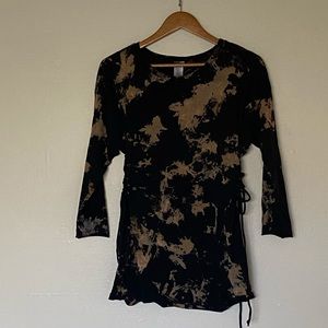 Fashion Nova | Black Bleached Long Sleeve Top